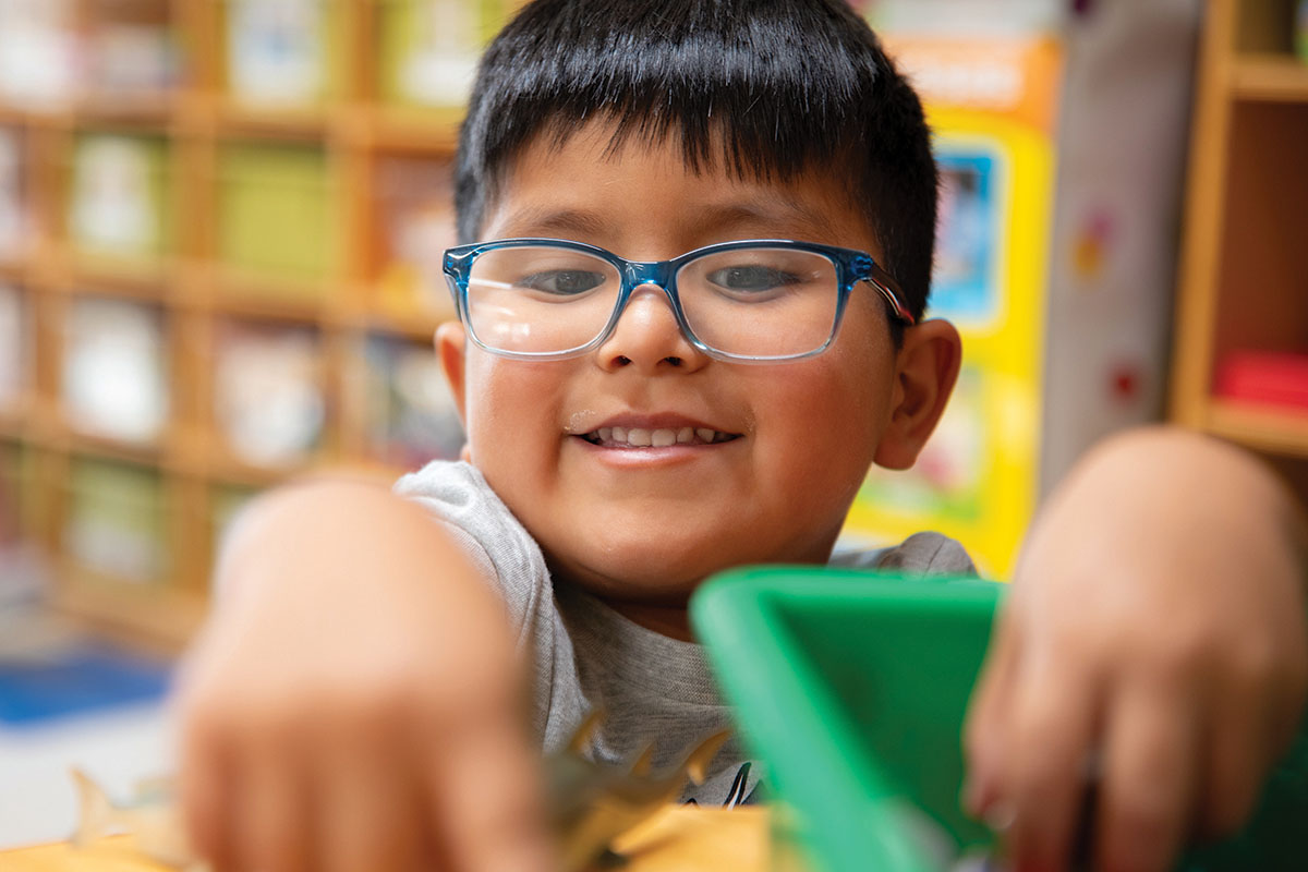 Little boy with glasses