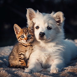 Kitten and puppy up for adoption