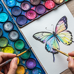 Watercolor painting of a butterly