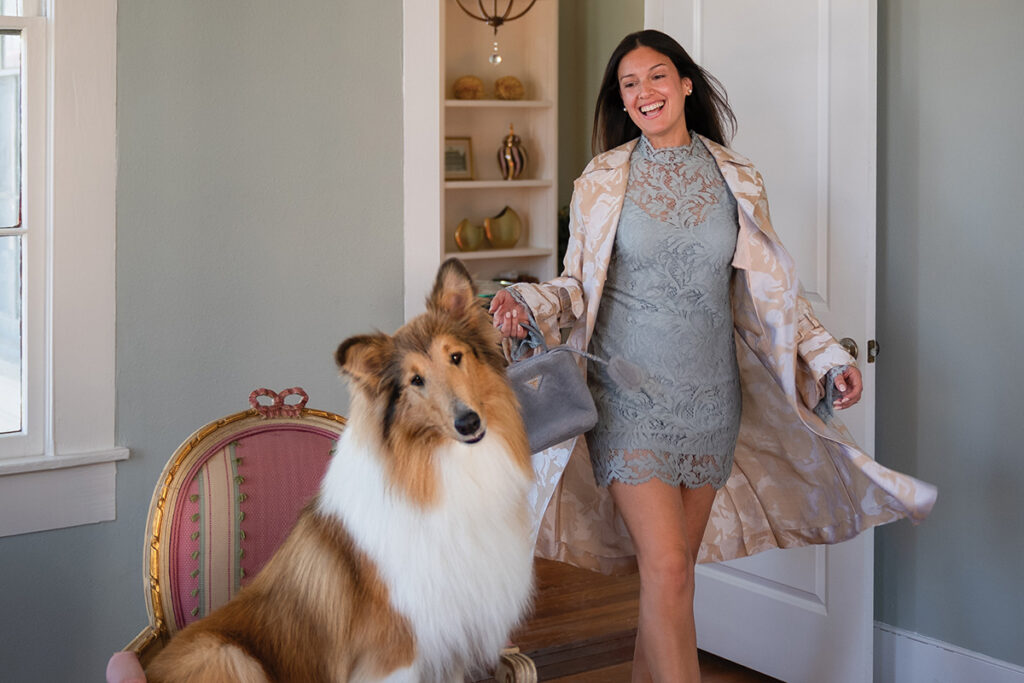 Elizabeth Lutz with dog