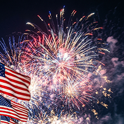 Flags and fireworks