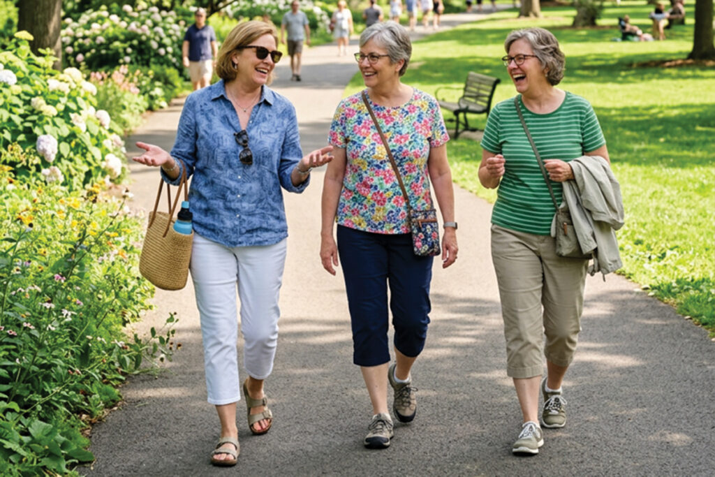 Women walking in the park