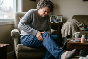 woman with knee pain