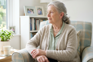 Hearing loss in elderly woman